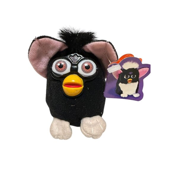 Vintage 1999 Tiger Electronics Talking Furby Mini Clip-on Keychain Black Works - Picture 1 of 6